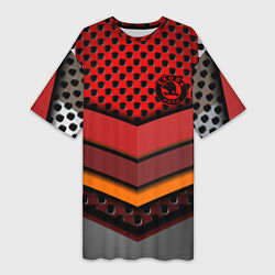 Женская длинная футболка Skoda metal steel