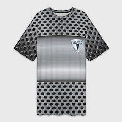Женская длинная футболка Tesla металлическая сетка