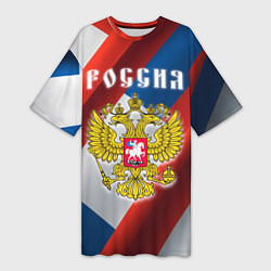 Женская длинная футболка Цвета флага России, паттерн