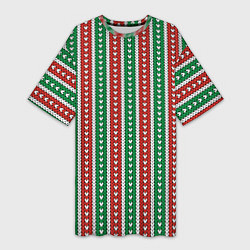 Женская длинная футболка Knitted pattern