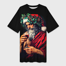 Футболка женская длинная Дионис на Рождество, цвет: 3D-принт