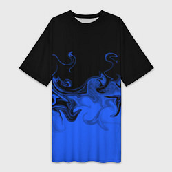 Женская длинная футболка Абстрактный синий огонь