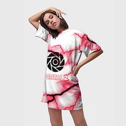 Футболка женская длинная Portal storm, цвет: 3D-принт — фото 2