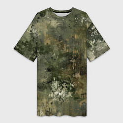 Женская длинная футболка Камуфляж с потертостями