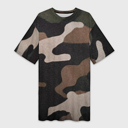 Женская длинная футболка Армейский камуфляж