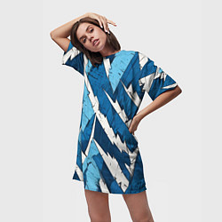 Футболка женская длинная Геометрический камуфляж, цвет: 3D-принт — фото 2