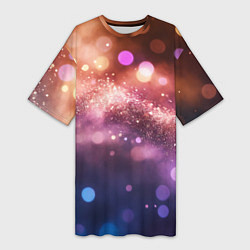 Женская длинная футболка Праздничный боке