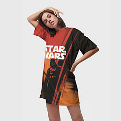 Футболка женская длинная Darth Vader - Star Wars, цвет: 3D-принт — фото 2