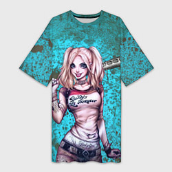 Футболка женская длинная Harley Quinn, цвет: 3D-принт