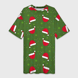 Женская длинная футболка Шапка Санты