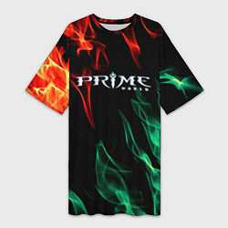 Футболка женская длинная Prima world flame, цвет: 3D-принт