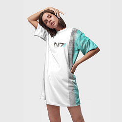 Футболка женская длинная Shepard N7 - галлюцинации, цвет: 3D-принт — фото 2