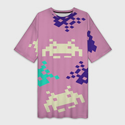 Женская длинная футболка Пиксели фильтр