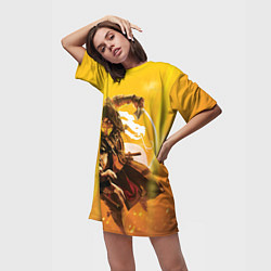 Футболка женская длинная Скорпион - Mortal Kombat, цвет: 3D-принт — фото 2