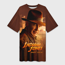 Футболка женская длинная Indiana Jones and the Great Circle, цвет: 3D-принт