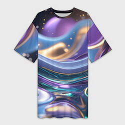 Женская длинная футболка Космическая краска