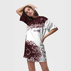 Футболка женская длинная Снуоборд, цвет: 3D-принт — фото 2