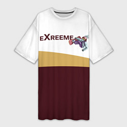 Футболка женская длинная Экстрим сноуборд, цвет: 3D-принт