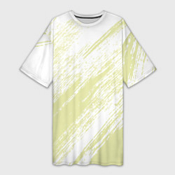 Футболка женская длинная The color is white and yellow, цвет: 3D-принт