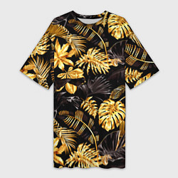Женская длинная футболка Золотые тропики