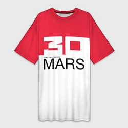 Футболка женская длинная 30 Seconds to Mars poster, цвет: 3D-принт