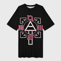 Футболка женская длинная 30 Seconds to Mars - poster, цвет: 3D-принт