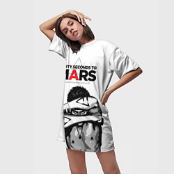 Футболка женская длинная 30 Seconds to Mars - poster, цвет: 3D-принт — фото 2