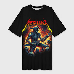 Футболка женская длинная Metallica - James Alan Hatfield, цвет: 3D-принт