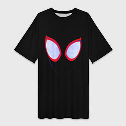 Футболка женская длинная Человек паук глаза, цвет: 3D-принт