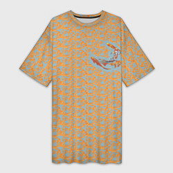 Женская длинная футболка Карпы кои рыба