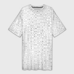 Женская длинная футболка Белый с абстрактным узором