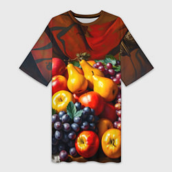 Женская длинная футболка Фруктовый натюрморт