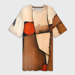 Женская длинная футболка Фрагментированная композиция