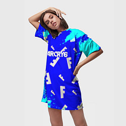 Футболка женская длинная Farcry 6 pattern, цвет: 3D-принт — фото 2