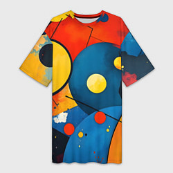 Женская длинная футболка Динамичный красочный паттерн