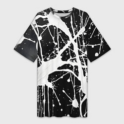 Женская длинная футболка Брызги белой краски