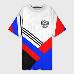 Женская длинная футболка Герб России - минимализм