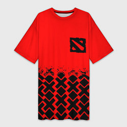 Женская длинная футболка Dota игровой паттерн