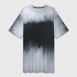 Женская длинная футболка Разводы черной краски