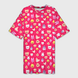 Женская длинная футболка Skzoo pattern pink