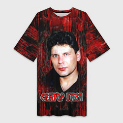 Футболка женская длинная Сектор газа фото Юрий Хой, цвет: 3D-принт