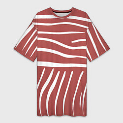 Женская длинная футболка Полоски красной зебры
