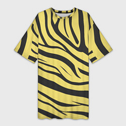 Женская длинная футболка Светлый тигровый паттерн