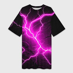 Женская длинная футболка The color is pink and black