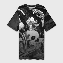 Футболка женская длинная Космическая фантастика, цвет: 3D-принт