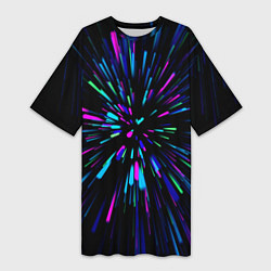 Женская длинная футболка Neon rods