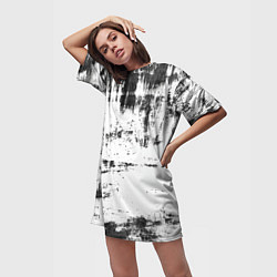 Футболка женская длинная Color black and white, цвет: 3D-принт — фото 2