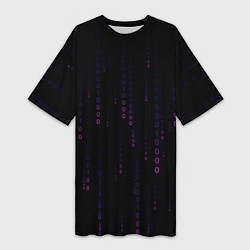 Футболка женская длинная Color black pink, цвет: 3D-принт