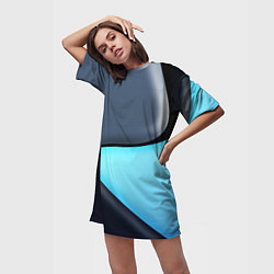 Футболка женская длинная Разноцветный, цвет: 3D-принт — фото 2