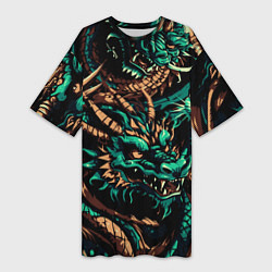 Женская длинная футболка Японские драконы ирезуми